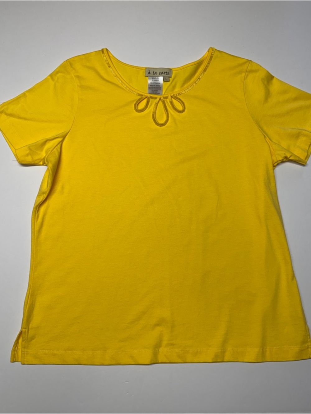 A La Carte Sunny Yellow Short-Sleeve Scoop Neck Top